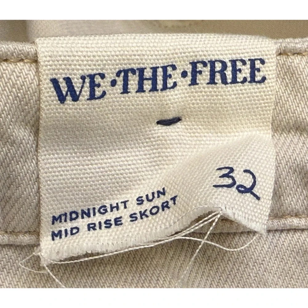 NEW FREE PEOPLE WE THE FREE ECRU MIDNIGHT SUN SKORT MINI SKIRT SZ 32